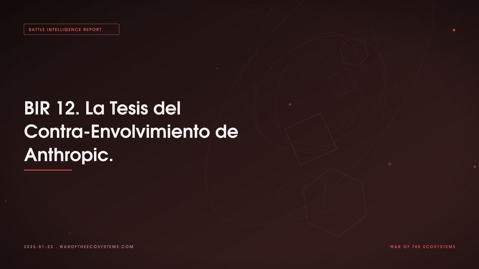 Battle Intelligence Report 12 La Tesis Del Contra Envolvimiento De Anthropic