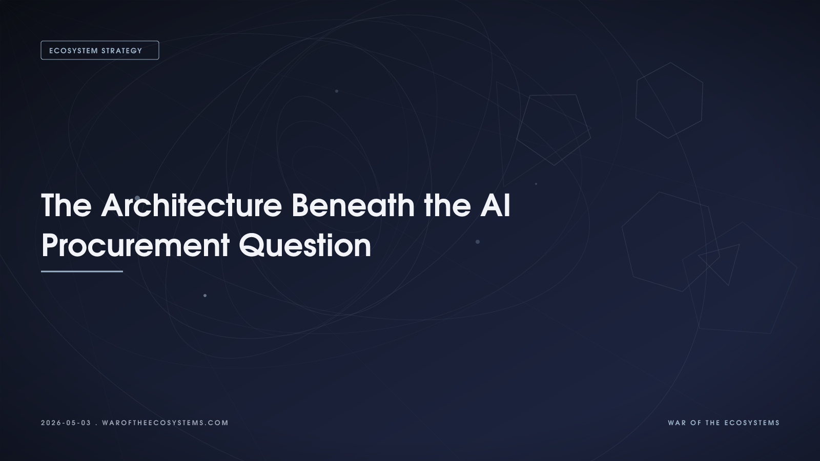 The Architecture Beneath The AI Procurement Question